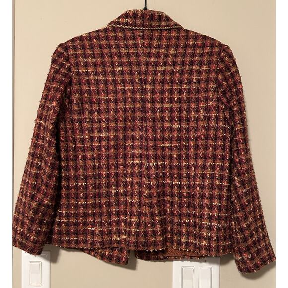 Coldwater Creek Tweed PS Womens Blazer Jacket Fall Color Lined 2 Pockets Classic - Picture 5 of 7